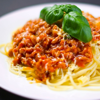 Boloňské špagety ze sójového granulátu