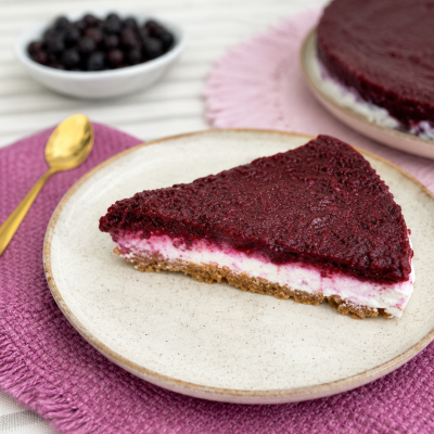 Nepečený borůvkový cheescake s tvarohem
