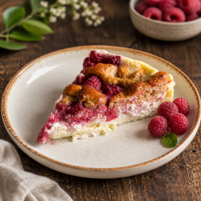 Malinový cheescake s drobenkou