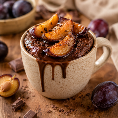 Mug cake se švestkami